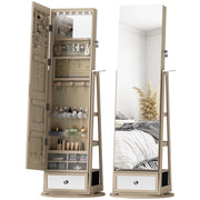 Armadio Gioielli con Specchio LED e Ante Scorrevoli ¨C Zephmum ¨C 80x40x180cm