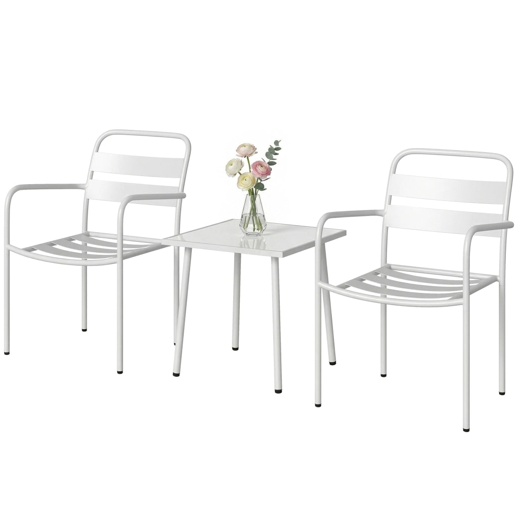 Set Bistrot 3 Pezzi ¨C Minimal ¨C Grigio, Acciaio, 80x80x70