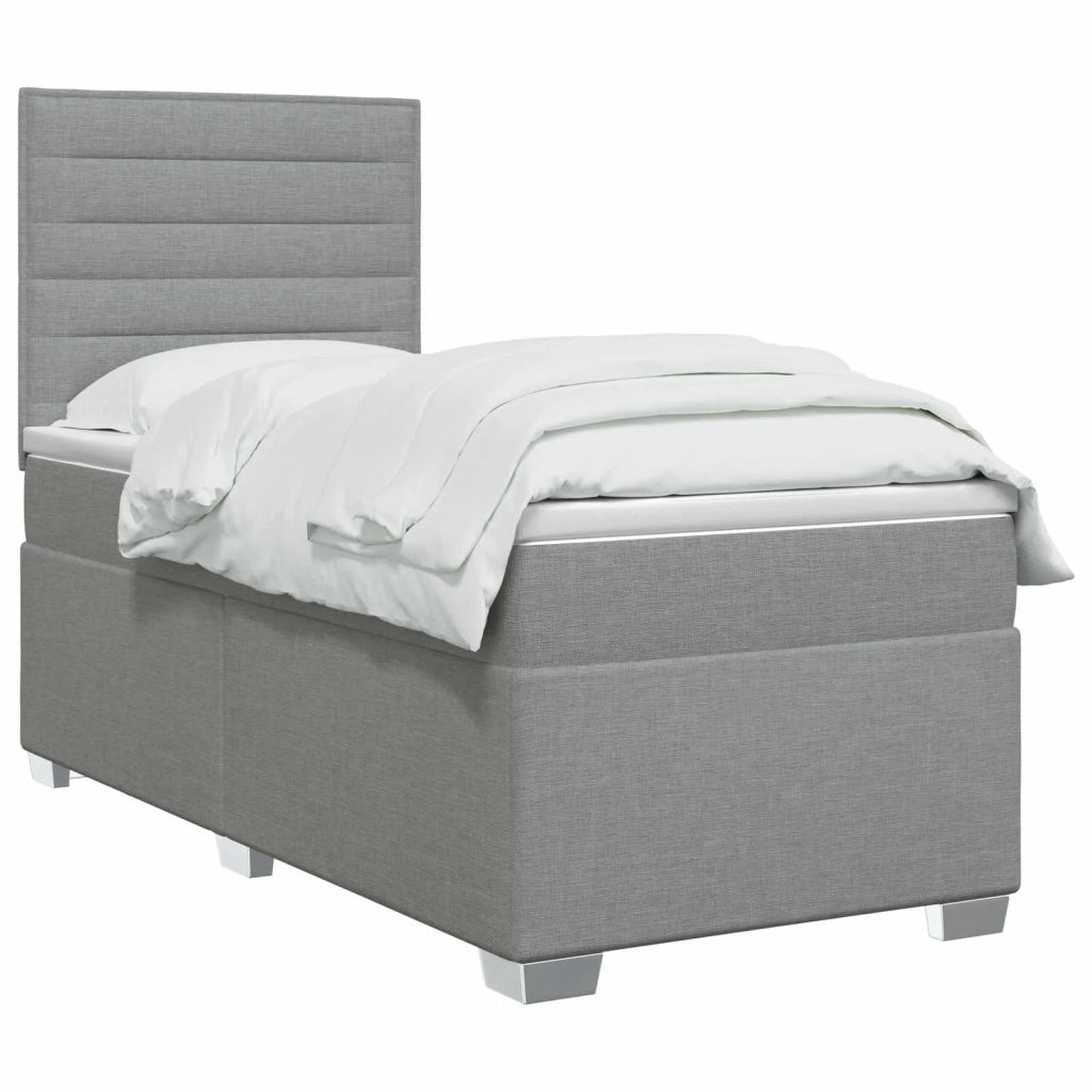 Letto box spring con materasso Grigio Chiaro 100 x 200 cm 3454796