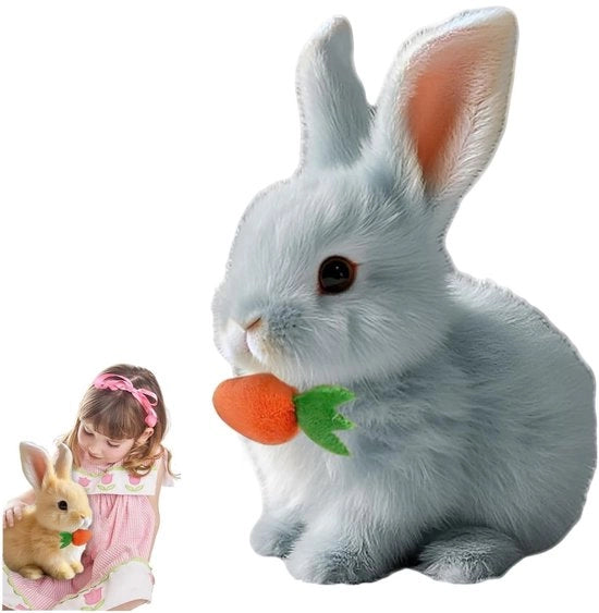 Giocattolo coniglietto interattivo - coniglio saltellante - giocattolo roditore - coniglio realistico - carino e robusto - per bambini - coniglietto giocattolo