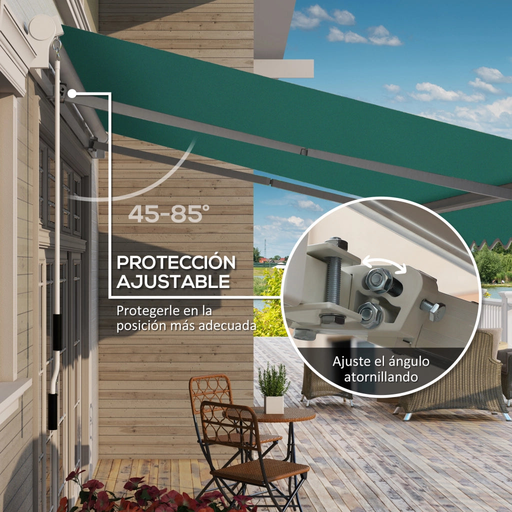 Toldo Manuale per Terrazza ¨C Minimal ¨C Verde Antracite 395x245 cm