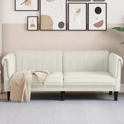 Divano a 2 Posti-Sofa 2 Posti Crema in Velluto