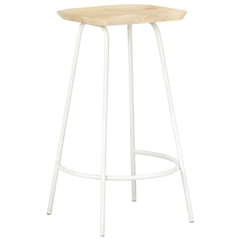 Sgabelli da Bar 2 pz in Legno Massello di Mango 320649