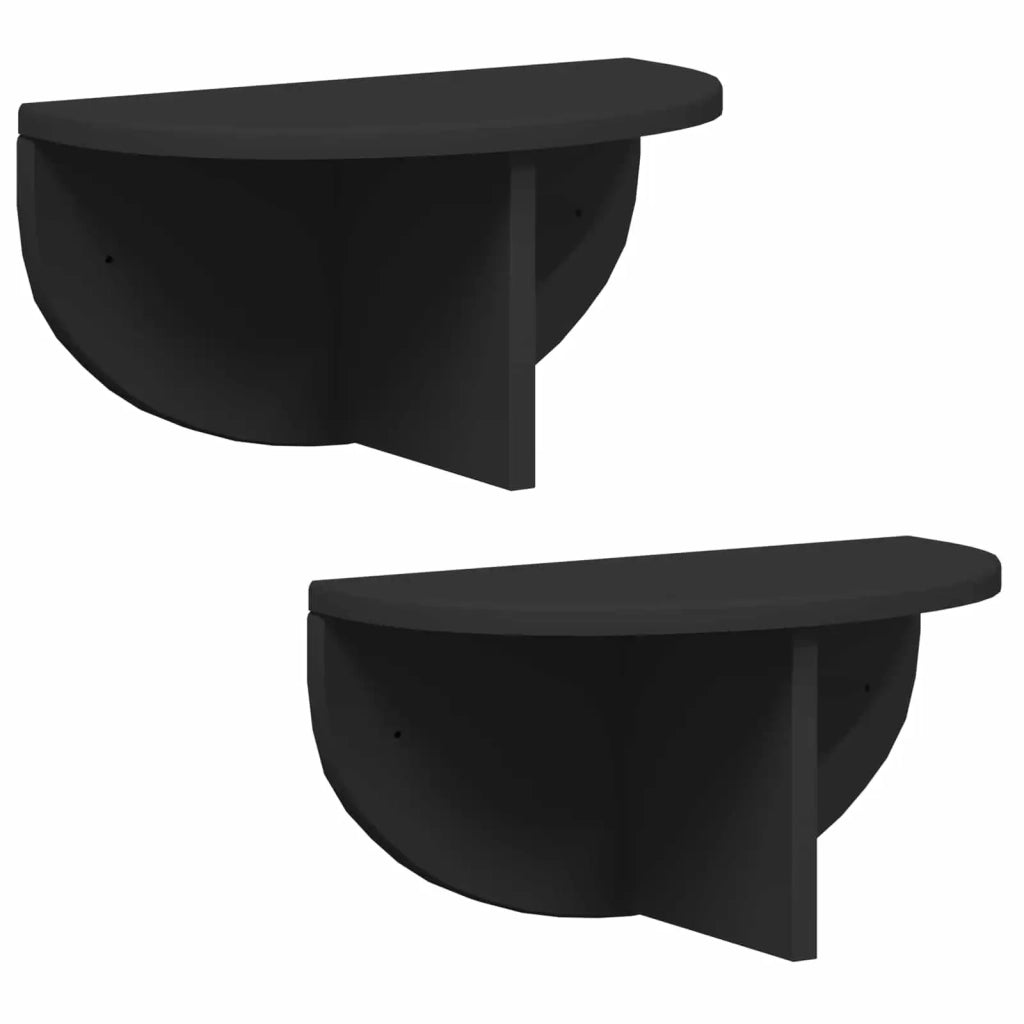 Scaffale da parete 2 pcs Nero 38 x 19 x 19 cm Legno multistrato 891411