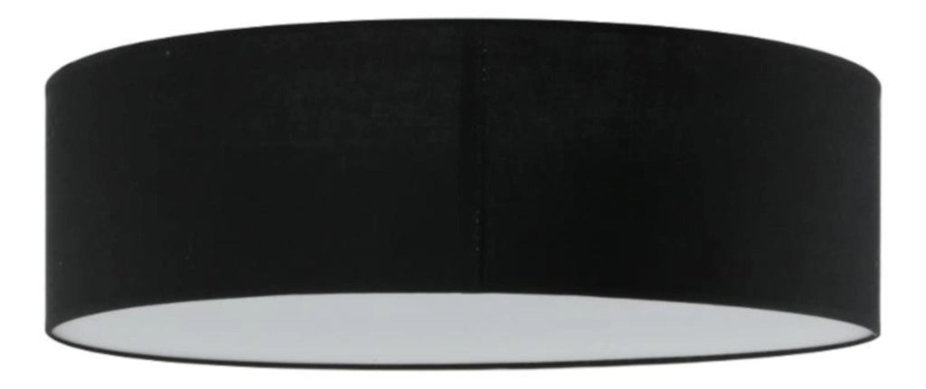 Plafoniera Lampex Iglo nera 50cm 3xE27 tessuto metallo