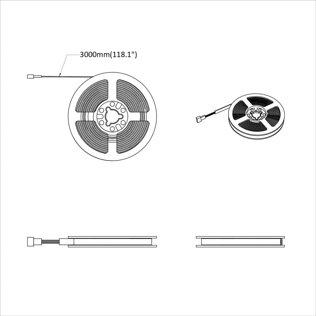 Striscia LED 2 pz Nero e trasparente 3000 mm Rame e plastica CFW3201545