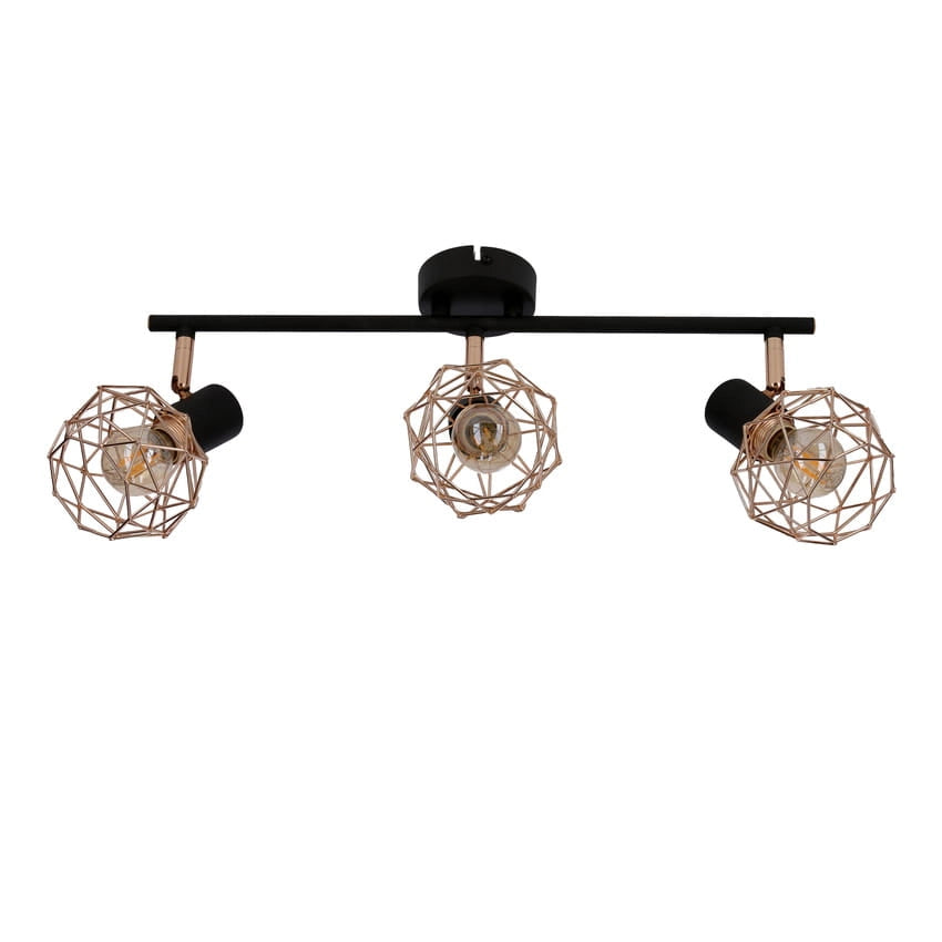Plafoniera Candellux Acrobat in metallo rame/nera 3xE14