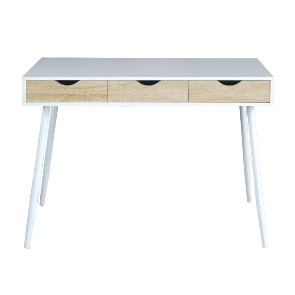 Scrivania FLORIDA 3 cassetti – Color bianco effetto legno – Stile scandinavo
