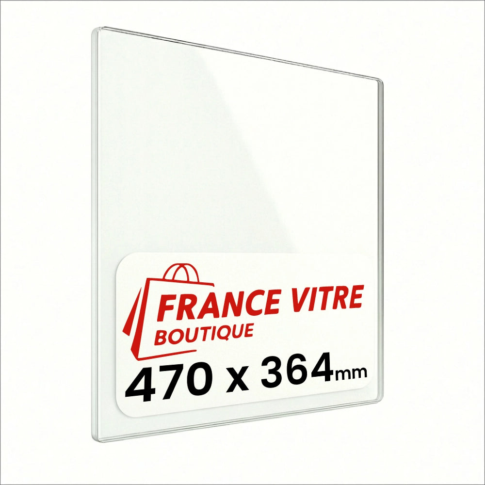 470 x 364 x 4 mm - Vetro per stufa a legna - vetro camino di ricambio - vetro per caminetto resistente al fuoco - France Vitre