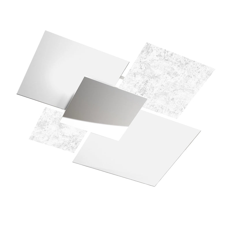 Lampada da soffitto moderna 1088/90-FA Vetri Bianchi e Foglia Argento 4xE27