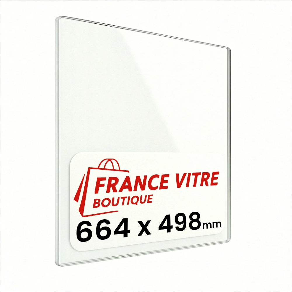 664 x 498 x 4 mm - Vetro per stufa a legna - vetro camino di ricambio - vetro per caminetto resistente al fuoco - France Vitre