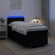 Letto box spring con materasso Nero 90 x 190 cm Tessuto 3452574