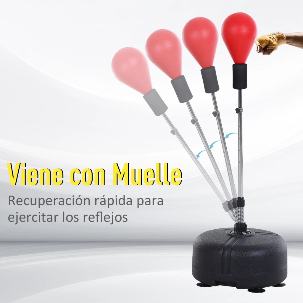 Punching Ball con Altezza Regolabile e Base ¨C Minimal ¨C Rosso 136-154 cm