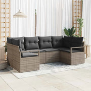Set di divani con cuscino 6 pcs Grigio polyrattan