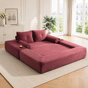 Divano Letto 2 Posti ¨C MINIMAL ¨C Tessuto a Coste, Cuscini Memory, con Tasche e Portabicchieri