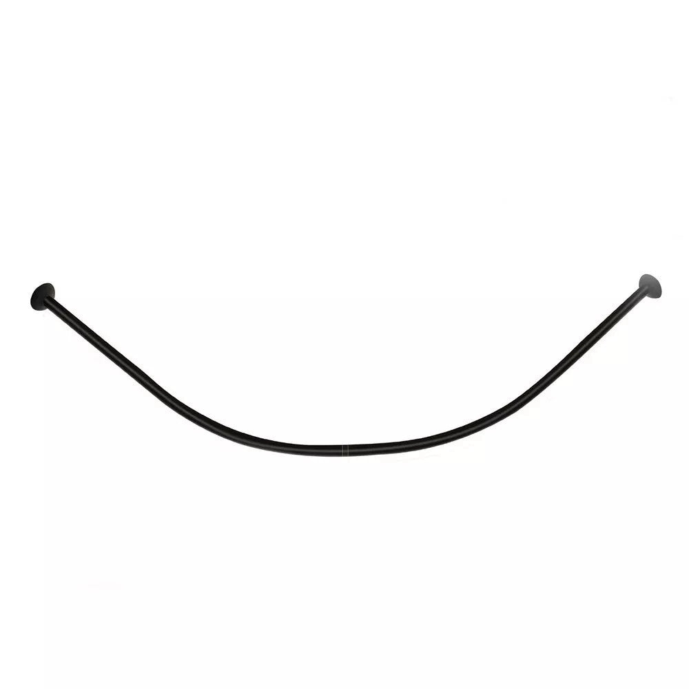 Trade Shop - Bastone Asta Per Tenda Doccia Barra Curva Angolare Nera 90x90cm Universale 87236 -