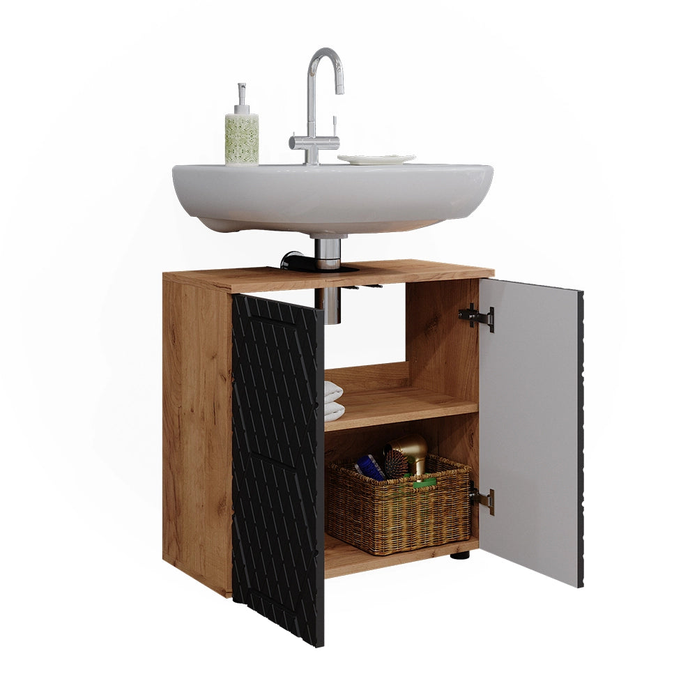 Vicco Mobile sottolavabo per bagno Antracite con struttura a nido d'ape 60 x 59 cm