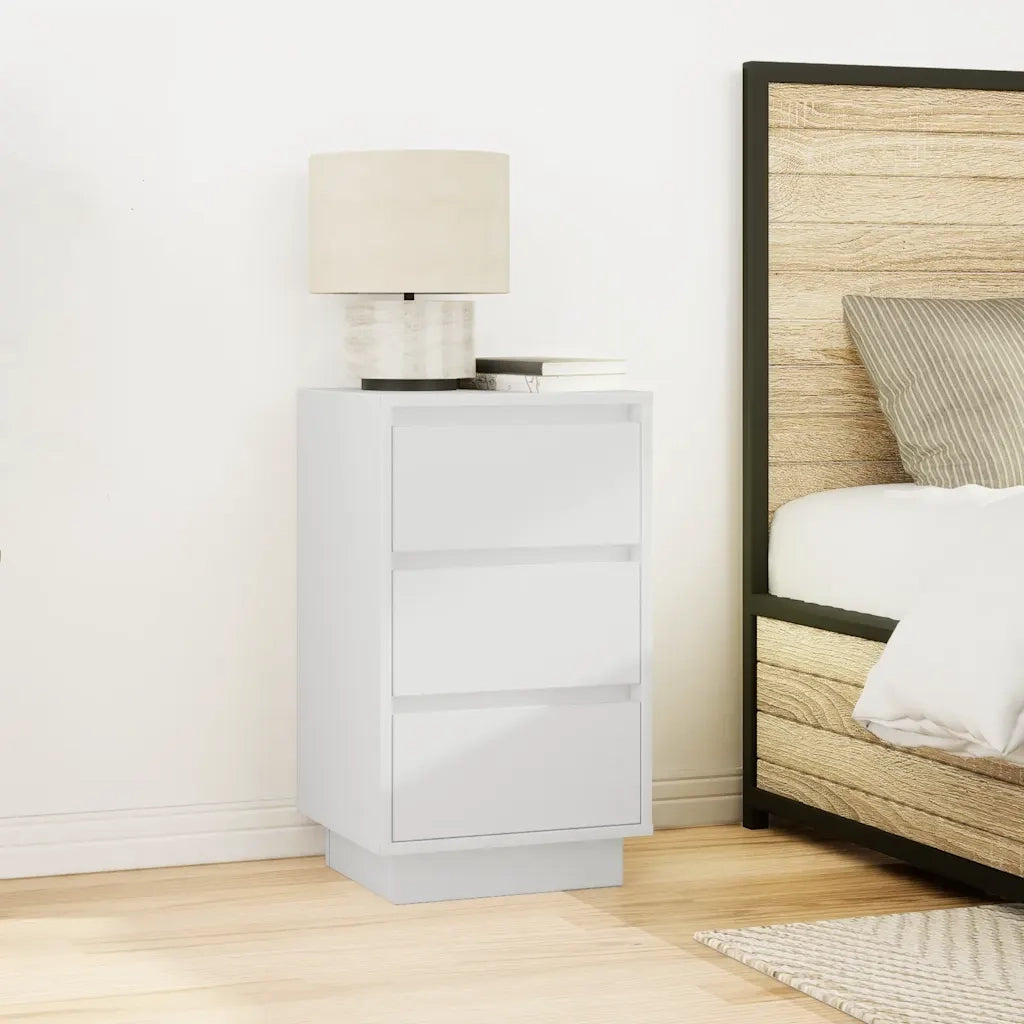 Comodini con Luci LED Bianco 38x34x65 cm 861301
