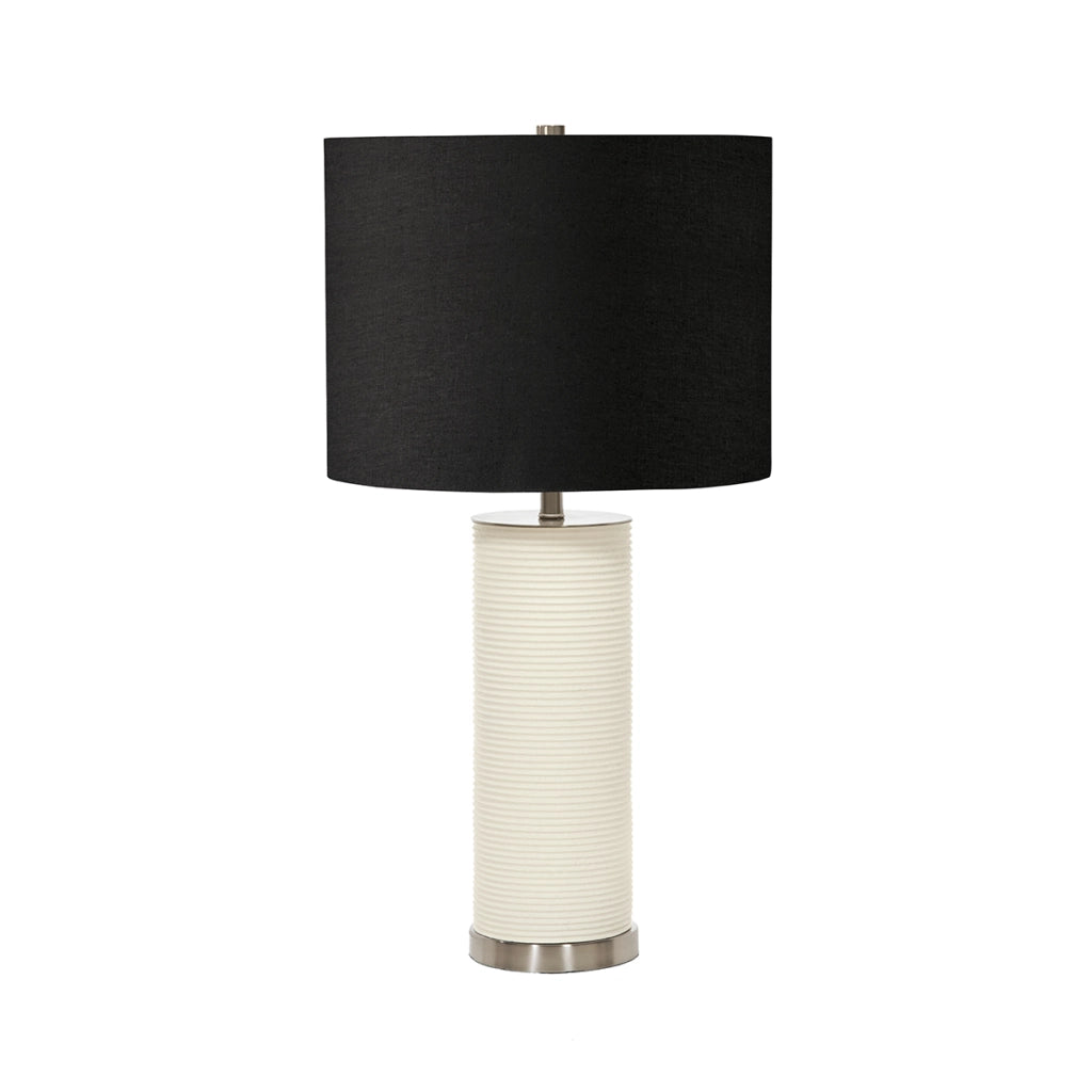 Lampada da tavolo Ripple porcellana bianca/nera 65cm Elstead