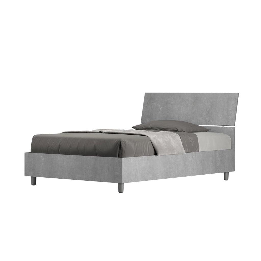 BS COM Letto una piazza e mezza con rete 120x200 testata inclinata cemento
