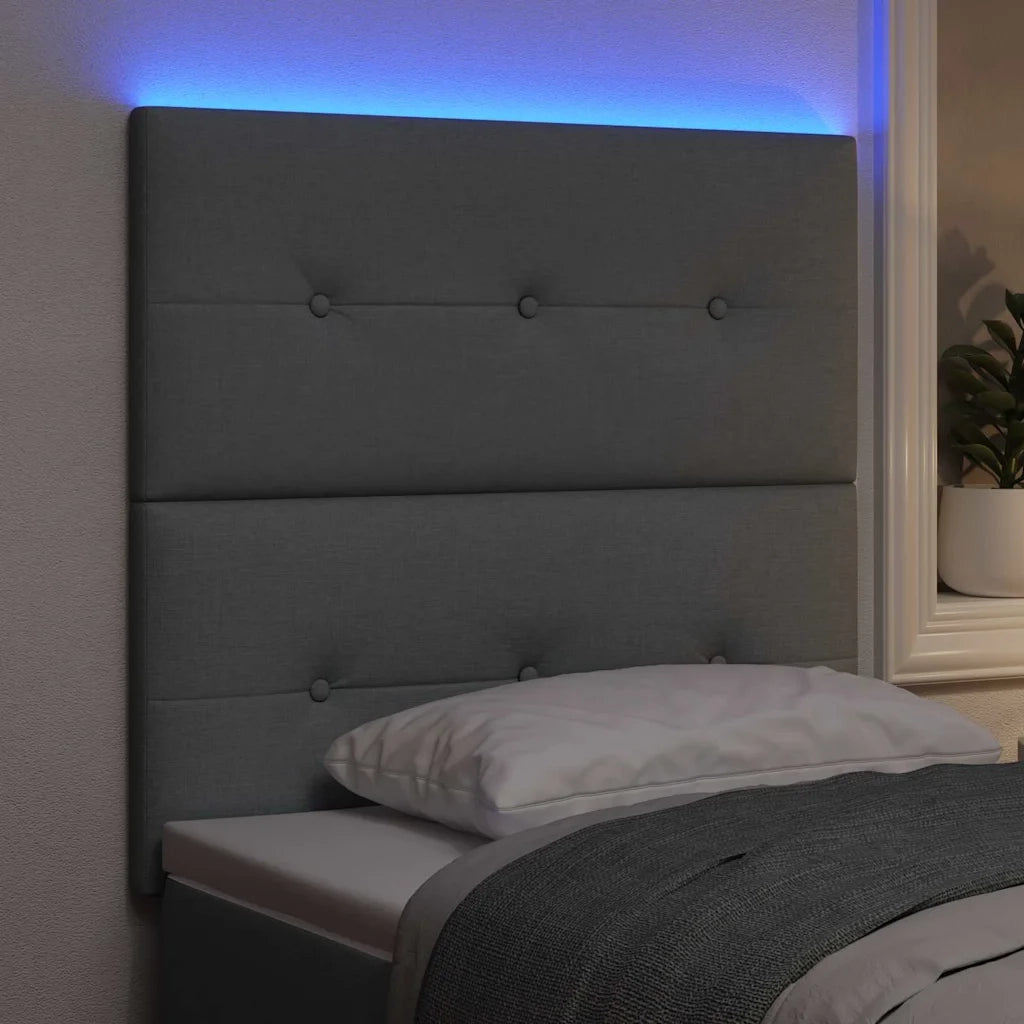 Testiera | Testata LED con strisce LED Grigio chiaro 80 cm Tessuto