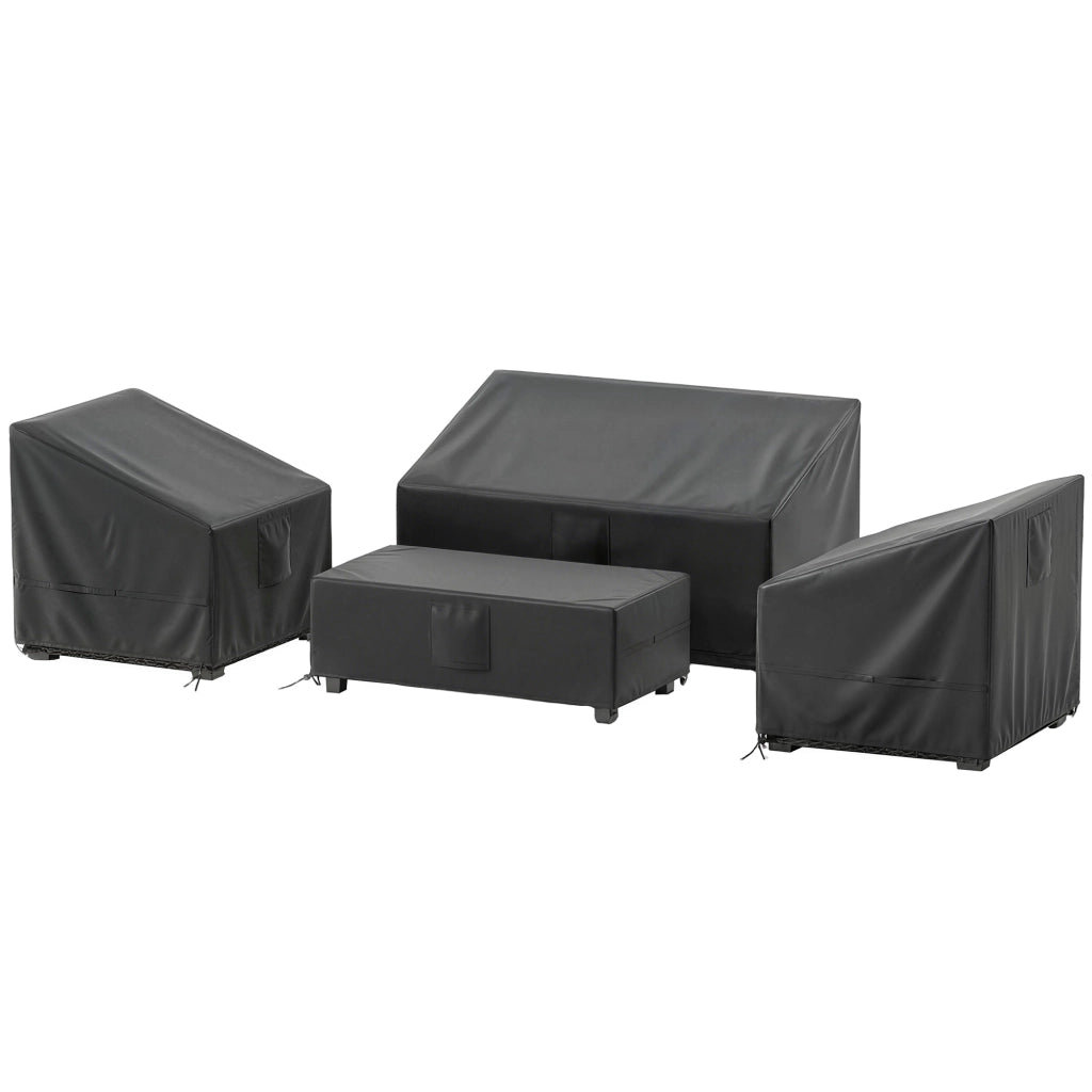 Coperture Impermeabili per Mobili da Giardino ¨C Xylo ¨C Set 4 Pezzi Nero