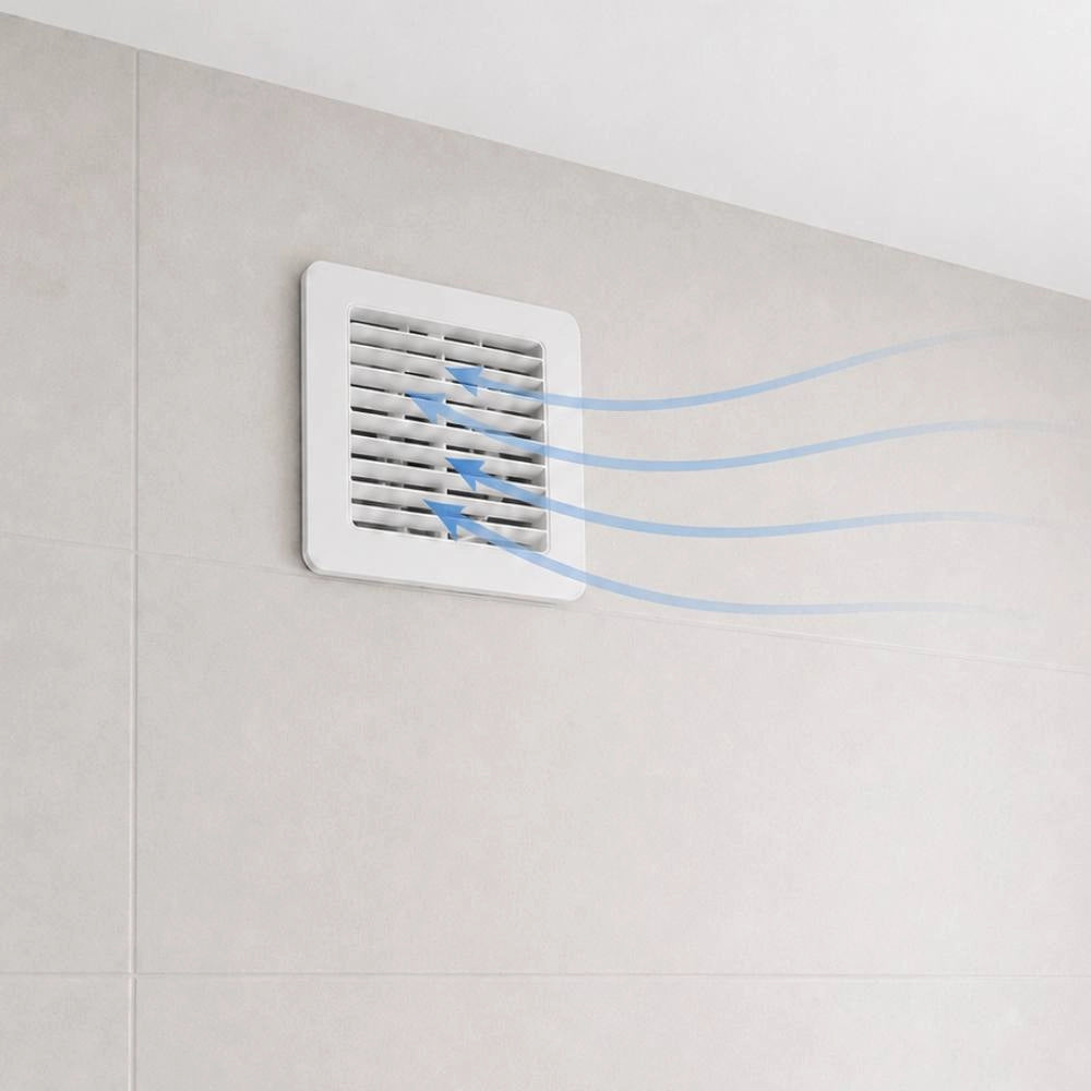 Aspiratore elicoidale da muro 150 mm con griglia piatta