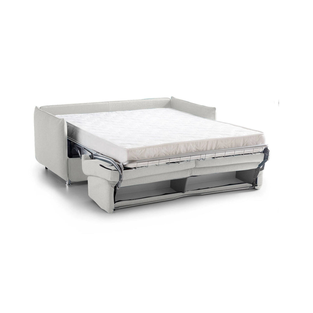 Trissino, Divano Letto 2 Posti Sfoderabile Made in Italy, 180x95 cm Grigio Chiaro