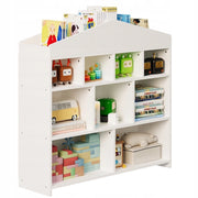 Scaffale bianco per bambini per giocattoli, libri, accessori, organizer, 9 scomparti