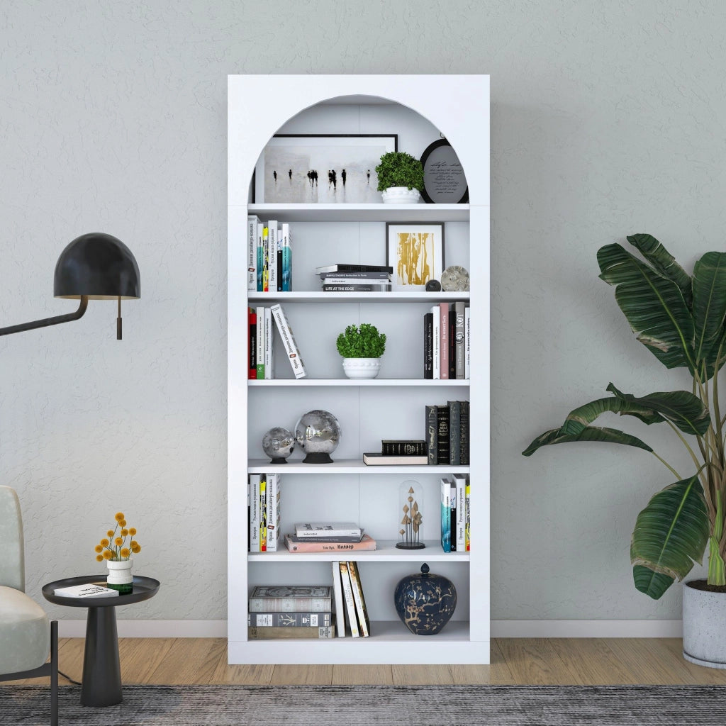Biblioteca Vas, Libreria 5 Ripiani, 80x32x180h cm Bianco