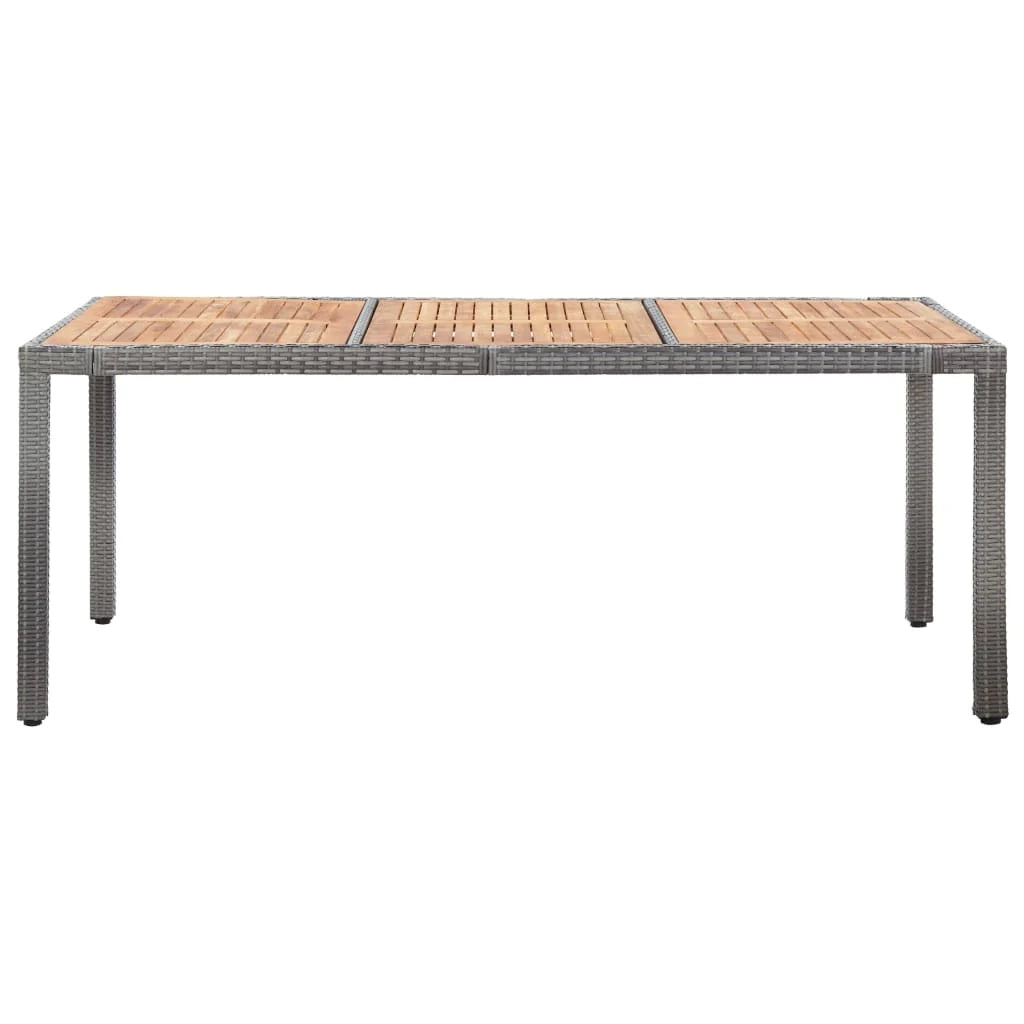 Set da pranzo da giardino da 9 pezzi e cuscini in resina intrecciata grigia 02_0014843