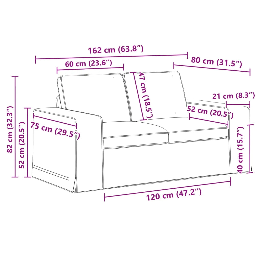 Set di divani 2 pcs Grigio chiaro 162 x 80 x 82 cm Tessuto 3407500