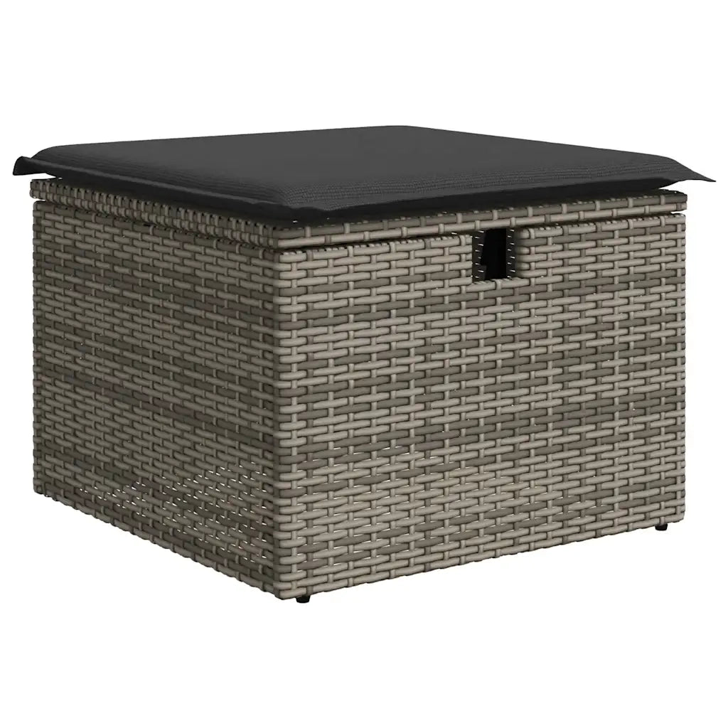 Set Divani da Giardino 7 pz con Cuscini Grigio in Polyrattan 3325696