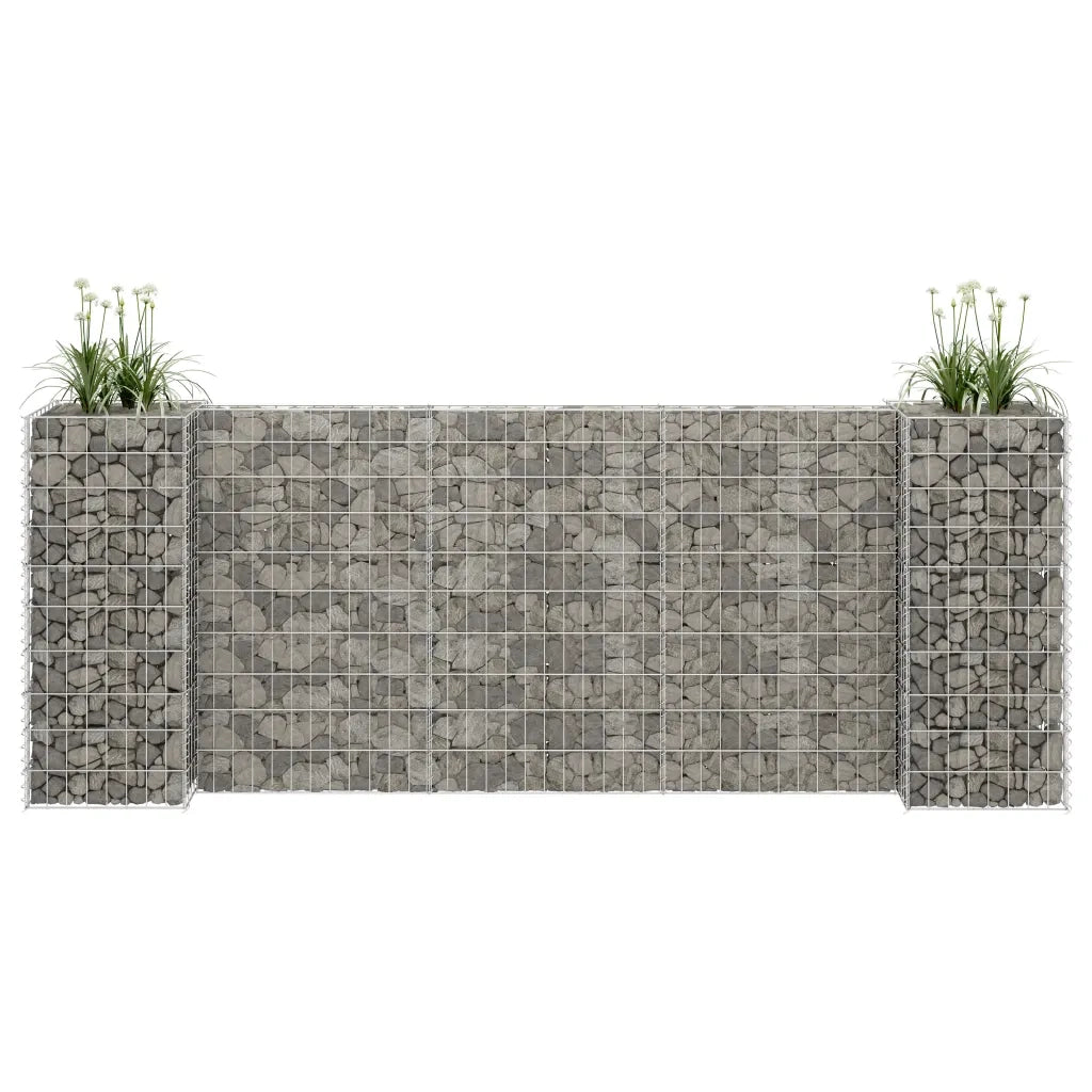 Gabbione Fioriera ad "H" in Filo di Acciaio 260x40x100 cm 145661