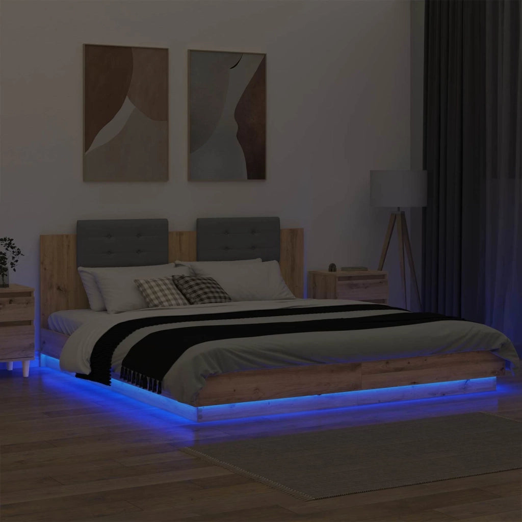 Struttura letto con testata-Giroletto Rovere artigianale 180 x 200 cm