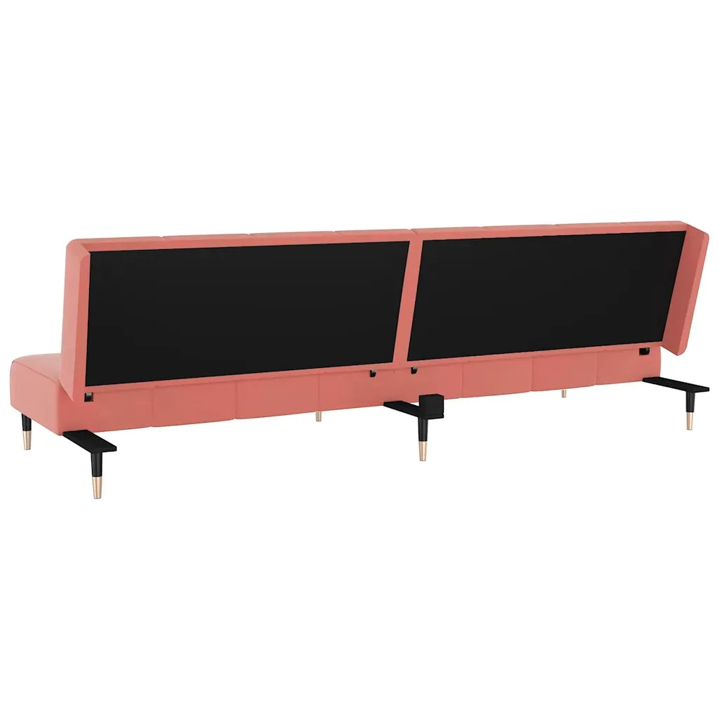 Divano Letto a 2 Posti Rosa in Velluto 375878