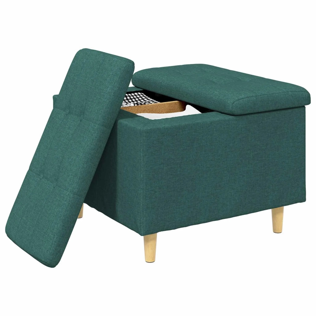 Pouf contenitore Verde Scuro 60 x 60 x 45 cm Tessuto 876821