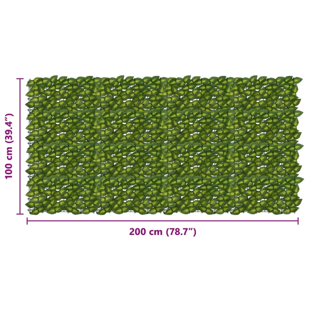 Schermo per balcone con foglie Verde e Giallo 200 x 100 cm 42040672