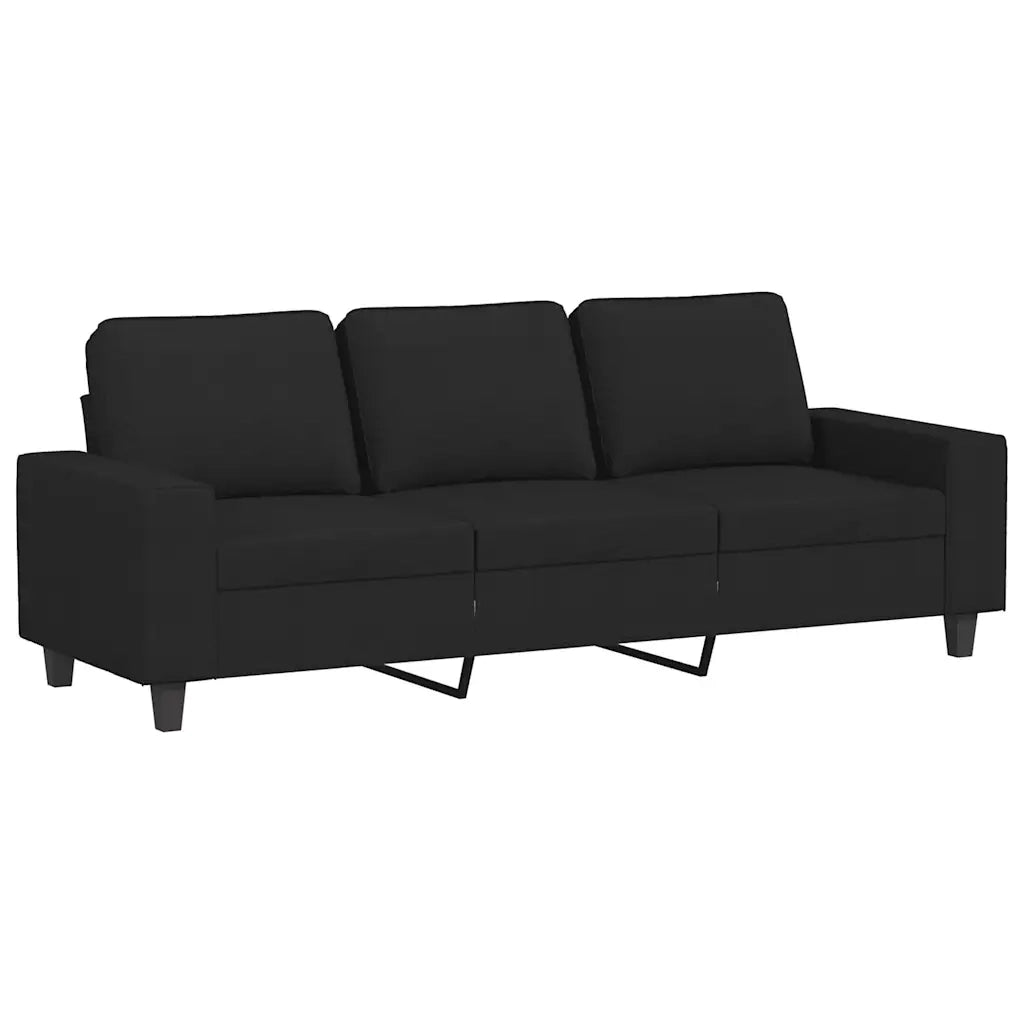 Divano a 3 Posti-Sofa 3 Posti Nero 180 cm in Tessuto 662236