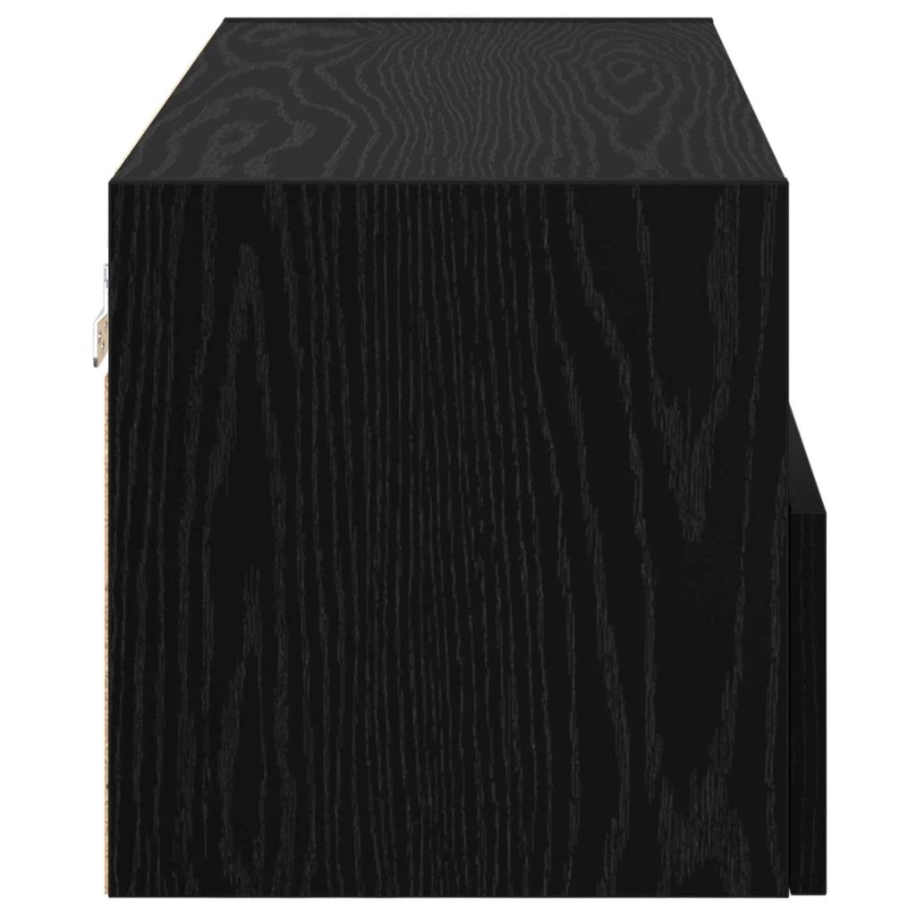 Mobiletti TV da Parete 2 pz | Armadietto TV | Mobile Porta TV Rovere Nero 80 x 30 x 30 cm