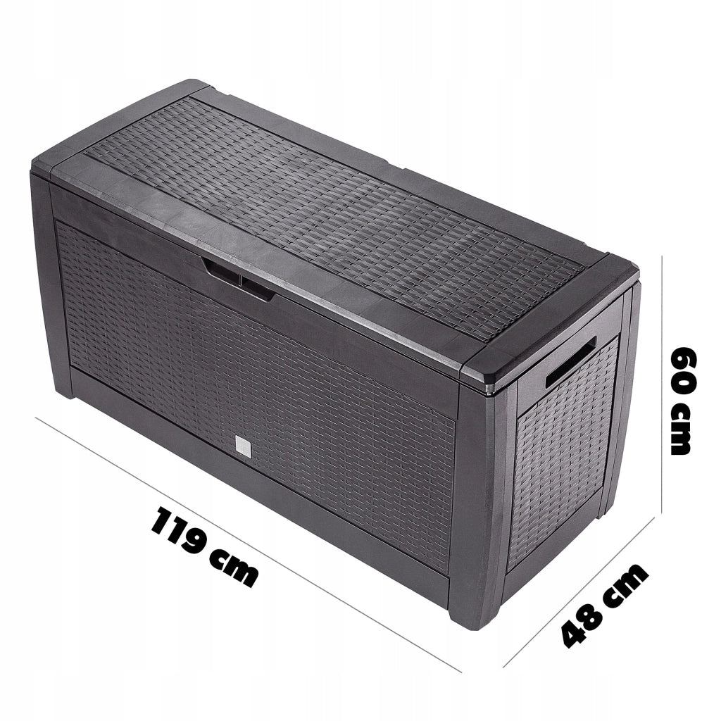 KADAX Box da giardino/balcone 310L per giardino, balcone e terrazzo, colore marrone