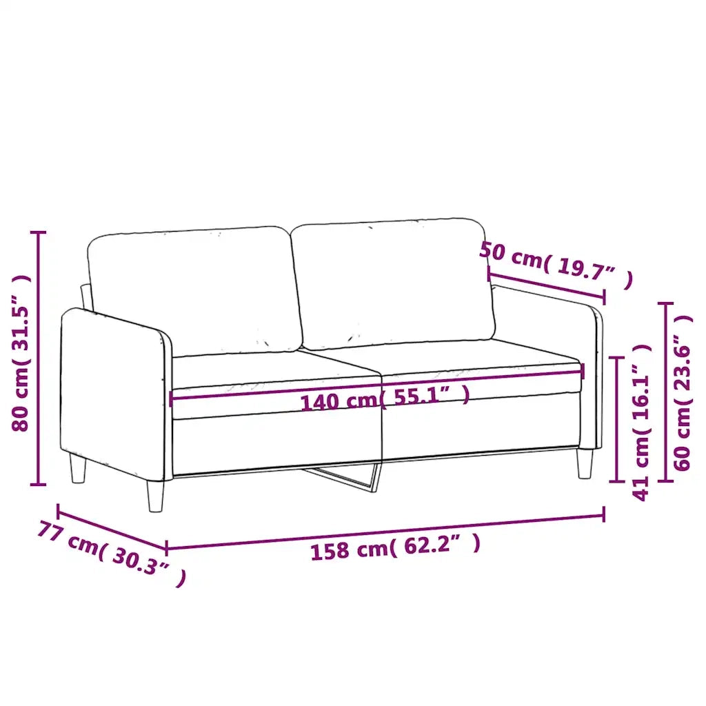 Divano a 2 Posti-Sofa 2 Posti Blu 140 cm in Velluto 620831