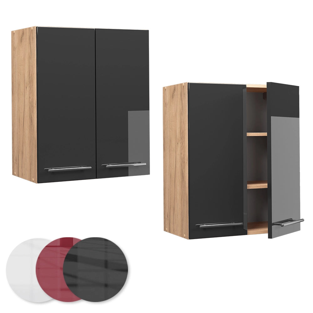 Pensile da cucina Fame-Line Antracite lucido/Rovere dorato 60 cm Vicco