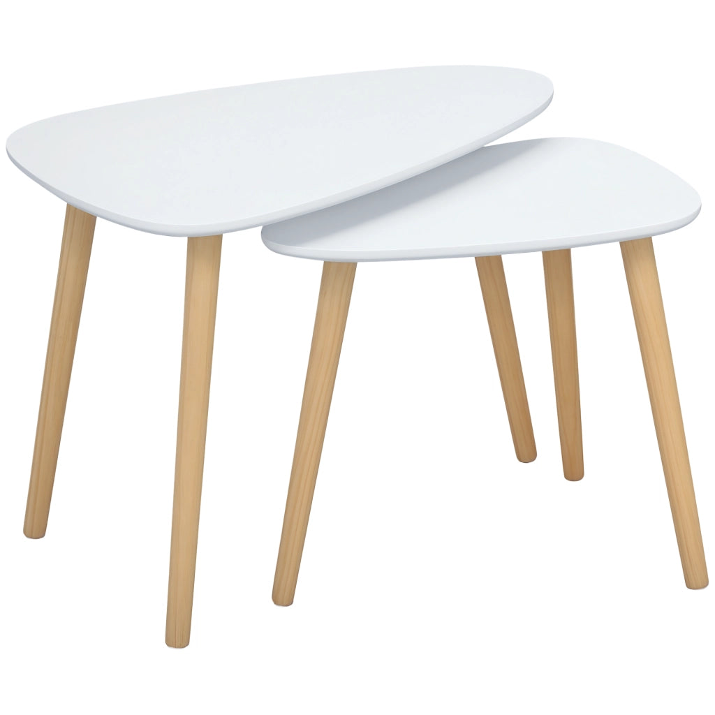 Tavolino da caff¨¨ design scandinavo ¨C Minimal ¨C bianco e legno