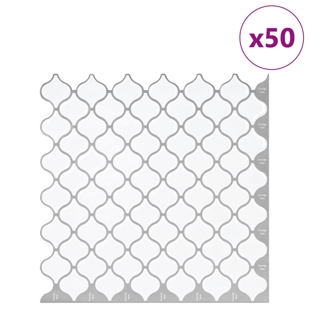Piastrella Lanturn 50 pcs Bianco 27 x 27 cm Poliuretano e PET 42046236