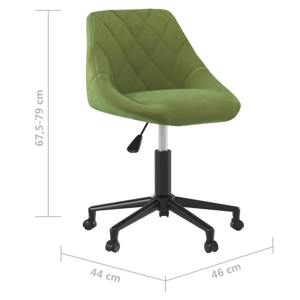 Sedia da Pranzo Girevole Verde Chiaro in Velluto 3089034