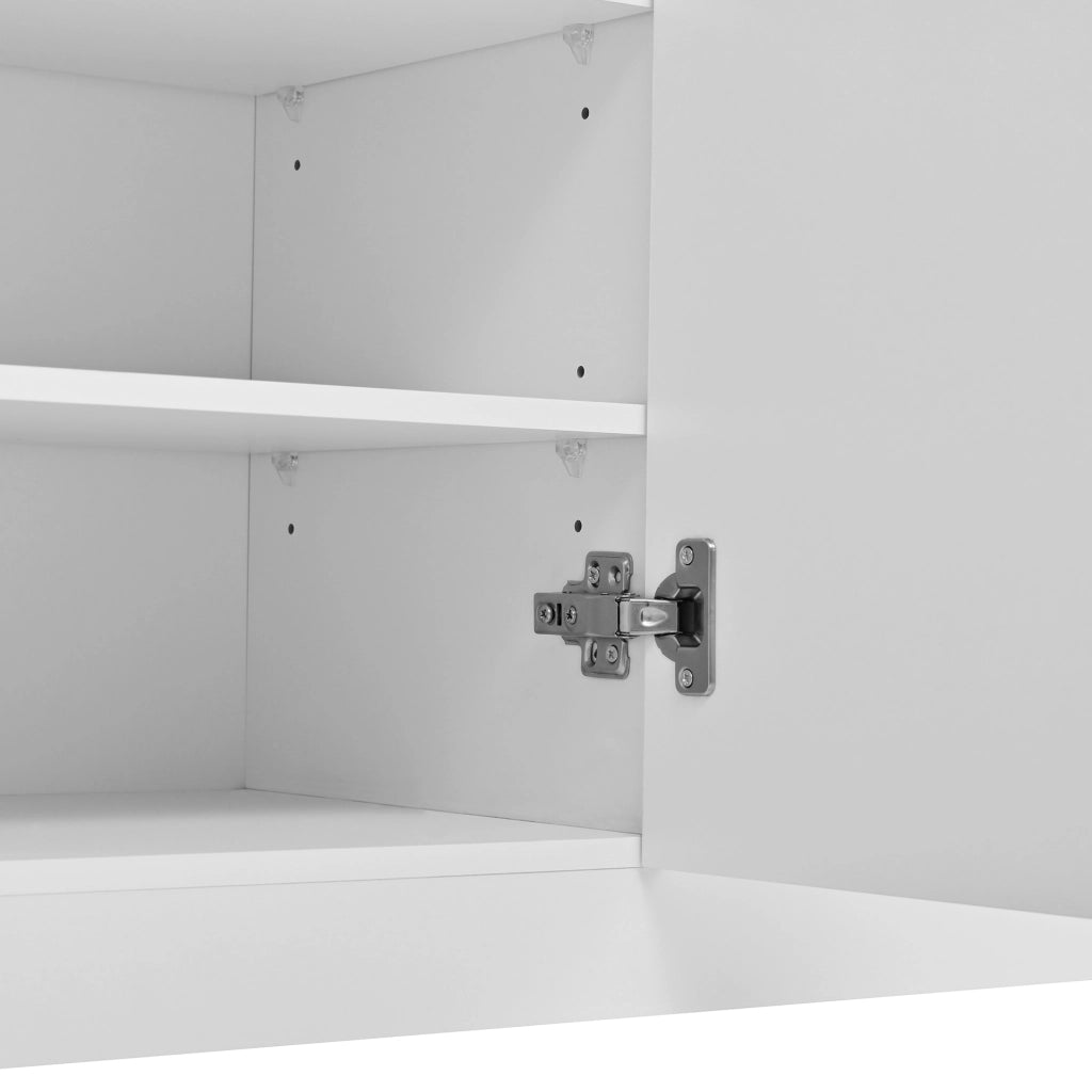 Mobile da ingresso, appendiabiti, con specchio e panca, 2 cassetti, 3 ganci, bianco