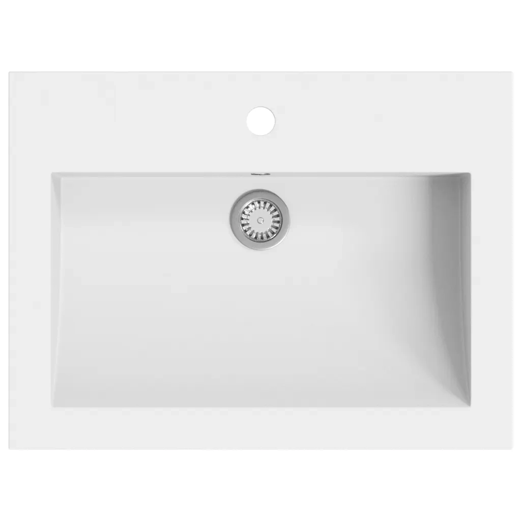Lavandino in Granito 600x450x120 mm Bianco 142964