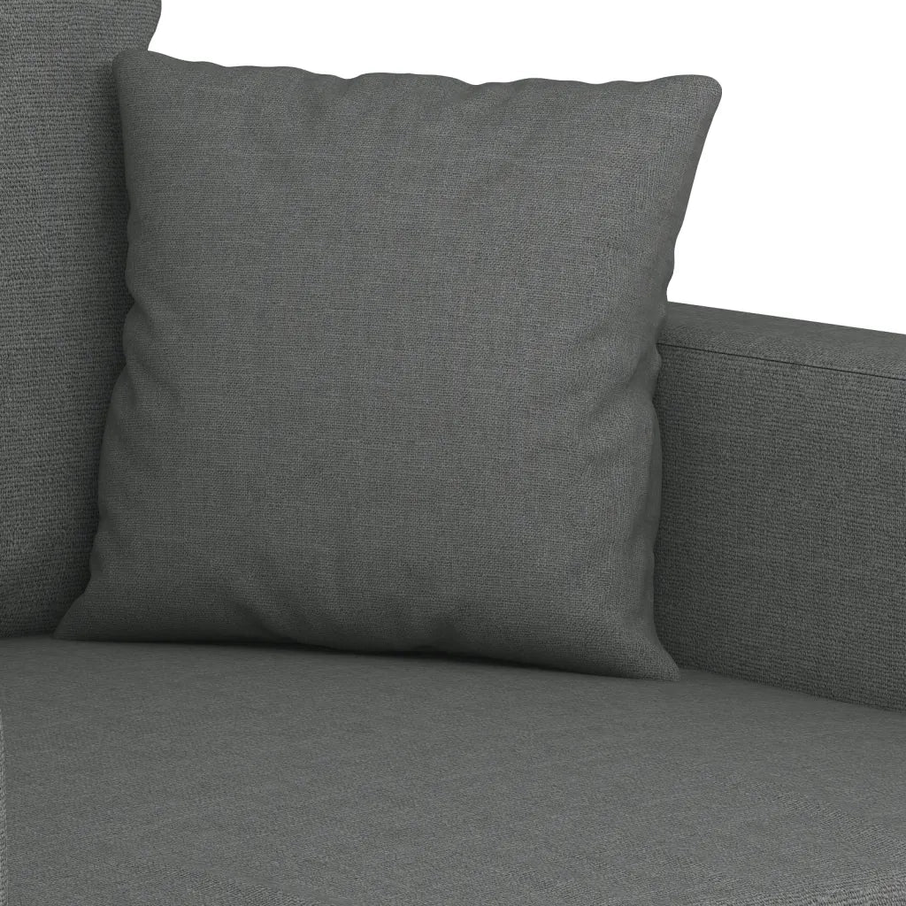 Set di Divani 2 pz con Cuscini Grigio Scuro in Tessuto