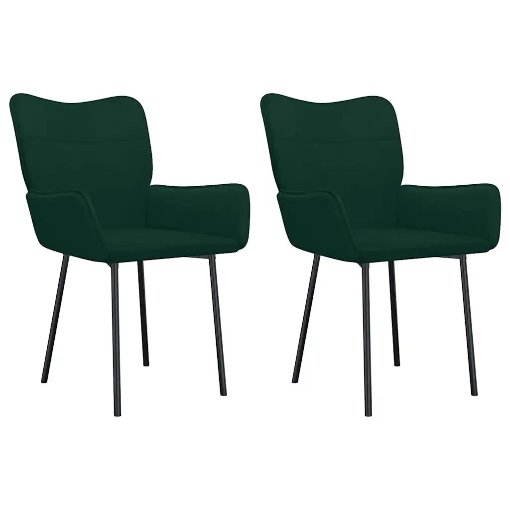 Sedie da Pranzo 2 pz Verde Scuro in Velluto 344822